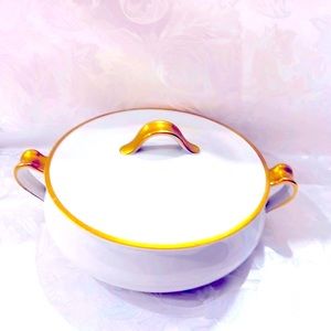Haviland France 24KT GOLD Tureen Vegetable Bowl 10” Diameter. Mint. A1631.